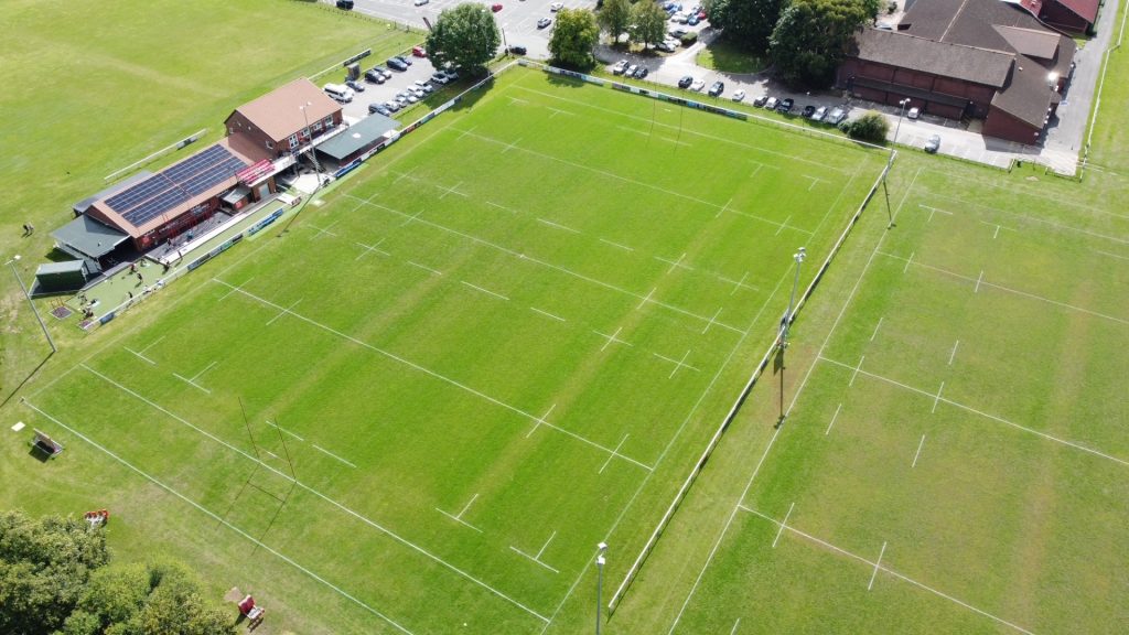 Aerial shot of the Rugby Club at Penns Playing fields.